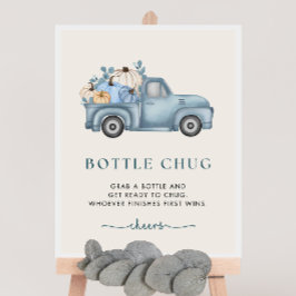 Póster Bocadillo Baby Shower Bottle Chug Juego Rótulo