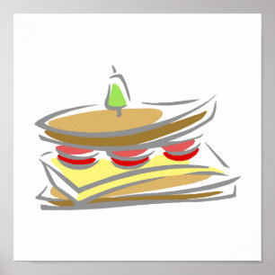 Póster Bocadillo del queso y del tomate