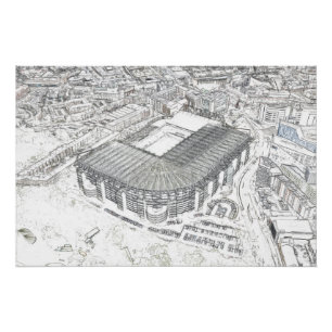 Póster Boceto arquitectónico del estadio de Newcastle