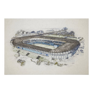 Póster Boceto Artístico del Estadio de Rugby de Edimburgo