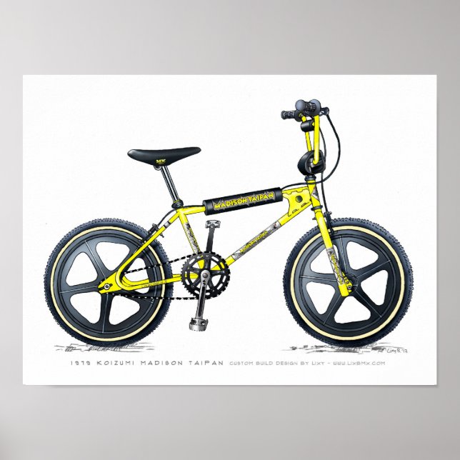 Póster Boceto BMX de cosecha de cosecha de cosecha de cos (Frente)