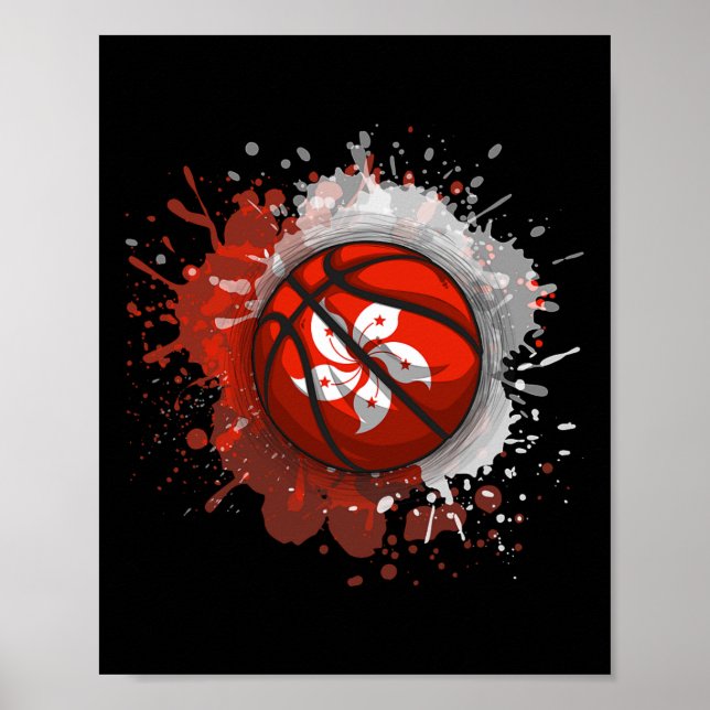 Póster Boceto con bandera de Hong Kong  (Frente)