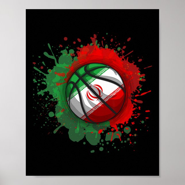 Póster Boceto con bandera de Irán  (Frente)
