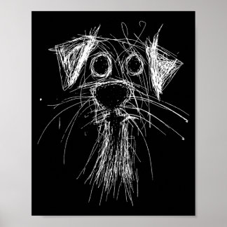 Póster Boceto de cachorro garabato divertido Minimalista 