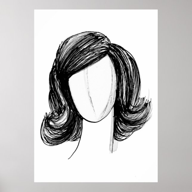 Póster Boceto de moda de peluca (Frente)