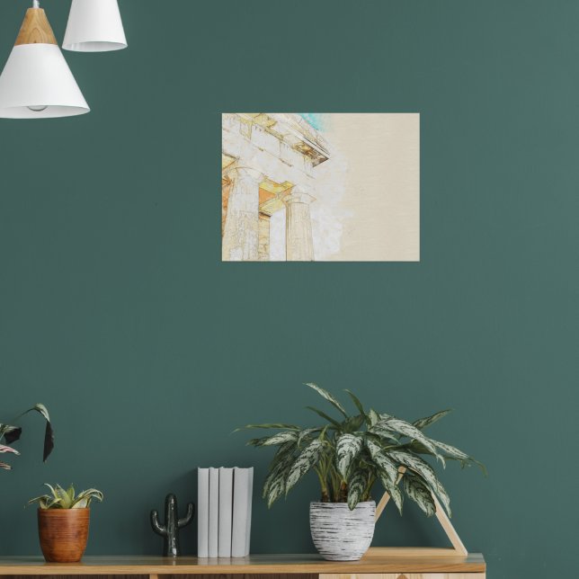 Póster boceto de una parte pórtica del templo antiguo (Salón 1)