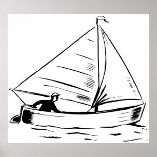 Póster Boceto de Velero