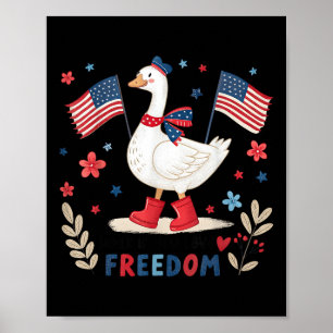Póster Bocina Si Amas La Libertad Usa Bandera Silly-goose