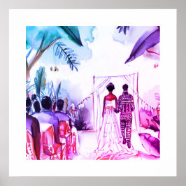 Póster Boda afroamericano