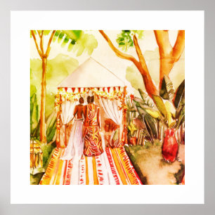 Póster Boda afroamericano