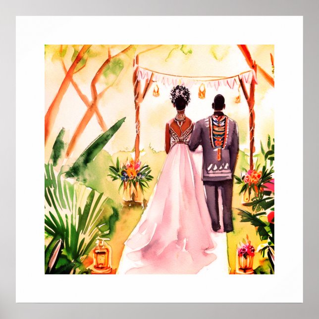 Póster Boda afroamericano (Frente)