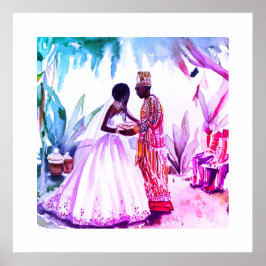 Póster Boda afroamericano
