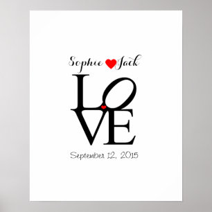 Póster Boda alternativo libro de invitados AMOR elegir co