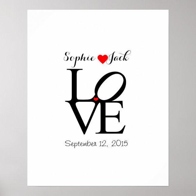 Póster Boda alternativo libro de invitados AMOR elegir co (Frente)