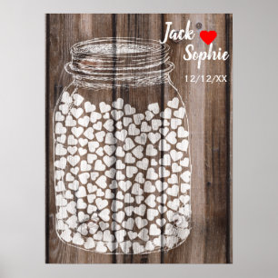 Póster Boda alternativo libro de invitados mason wood 150