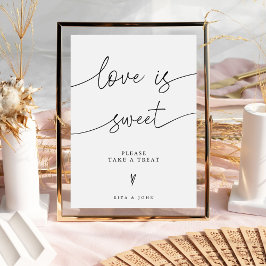 Póster Boda Amor es Rótulo de postre dulce dulce dulce du