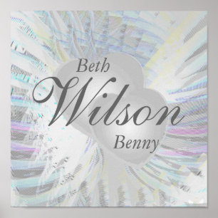 Póster Boda Angelic Wings Pearly Hearts Poster