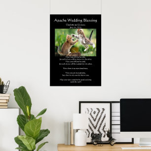 Póster Boda apache bendice a gatos persas que luchan