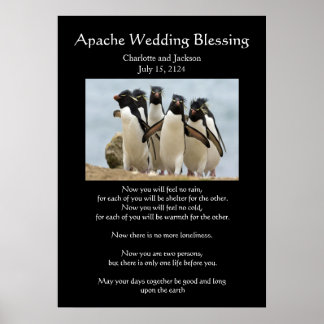 Póster Boda Apache bendiciendo a los pingüinos