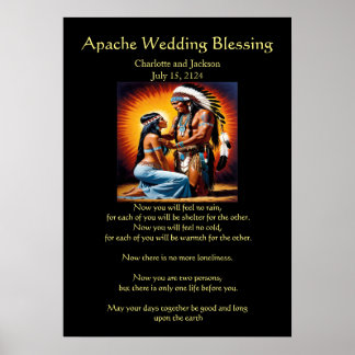 Póster Boda Apache bendiciendo a Ojibwa Cheif