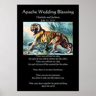 Póster Boda Apache bendiciendo al tigre dentado de Saber