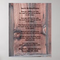 Boda Apache Bendición Poster 11" x 14" Red Barn