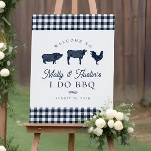 Póster Boda azul de barbacoa o signo de bienvenida de duc