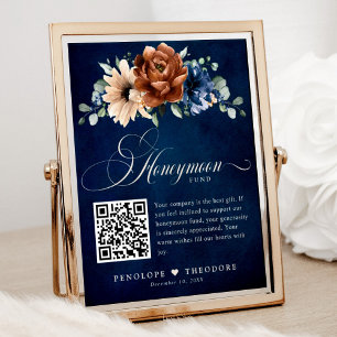 Póster Boda azul de la Marina de Terracota Rótulo del Fon