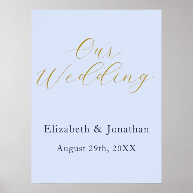 Póster Boda azul opulento (Frente)