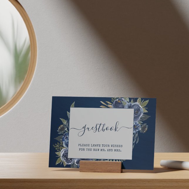 Póster Boda Azul Polvo Champagne Marfil Navy  (Dusty Blue Navy Champagne Ivory Wedding Supplies)