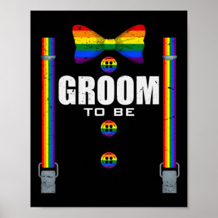 Póster Boda B De Bandera Arcoiris Del Orgullo Gay Lgbtq