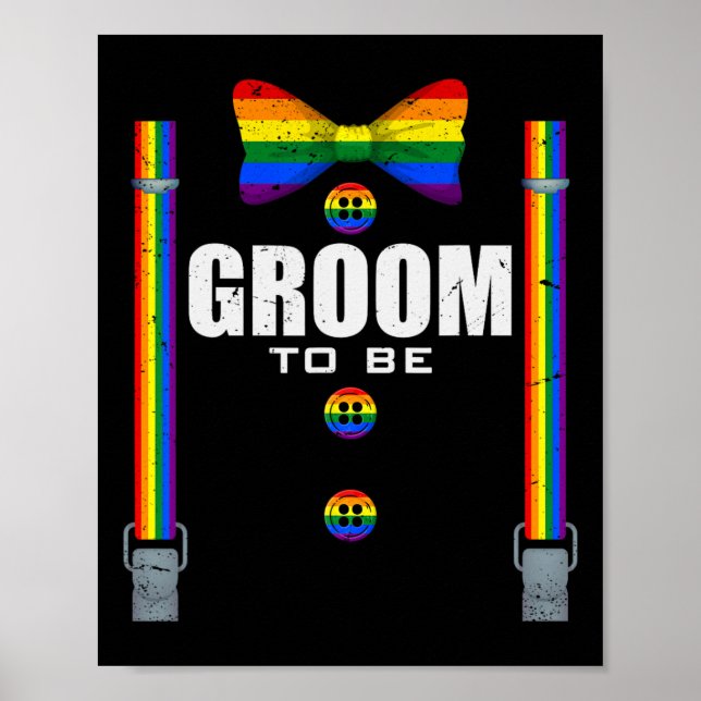 Póster Boda B De Bandera Arcoiris Del Orgullo Gay Lgbtq (Frente)