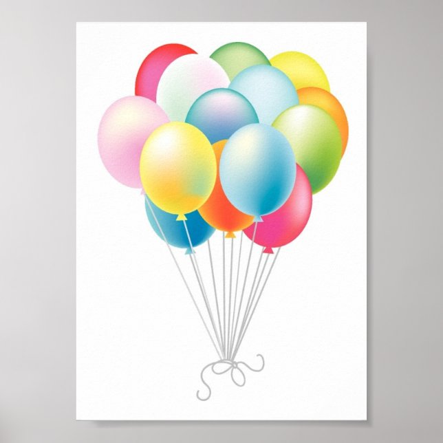 Póster Boda Balloons Bunch (Frente)