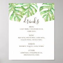 Boda bar de copas con plantas tropicales y acuáti