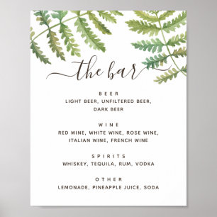 Póster Boda  bar de copas con vegetación acuática