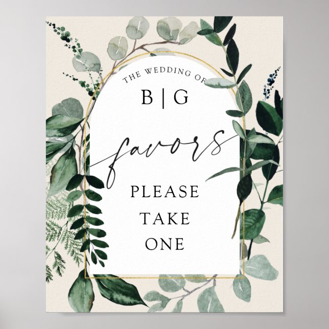 Póster Boda beige Jardín Botánico favorece el cartel de l (Frente)