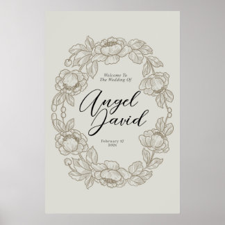 Póster Boda Bienvenida Bohemian