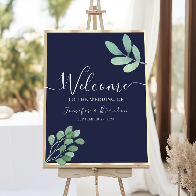 Póster Boda Bienvenida Verde Azul Marino (Subido por el creador)