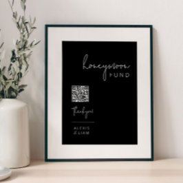 Póster Boda blanco y negro editable Rótulo de luna de mie