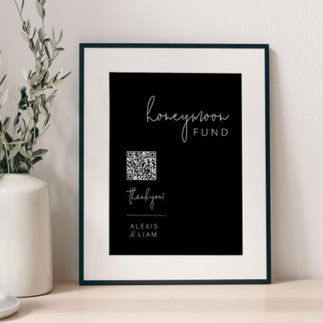 Póster Boda blanco y negro editable Rótulo de luna de mie (Subido por el creador)