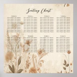Póster Boda Boho Floral Botánico Delicado Vintage