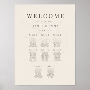 Póster Boda Botánica Minimalista (8) Beige Suave
