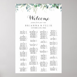 Póster Boda Botánica Rústica Eucalipto Verde