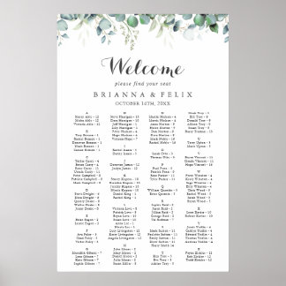 Póster Boda Botánica Rústica Eucalipto Verde