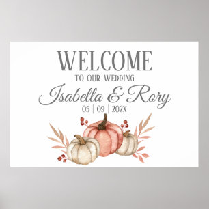 Póster Boda Bouquet de las calabazas de otoño