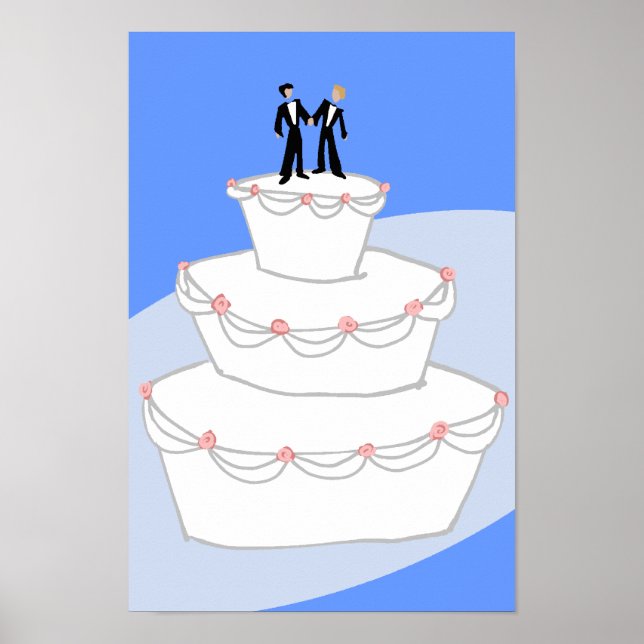 Póster Boda Cake Two Grooms (Frente)