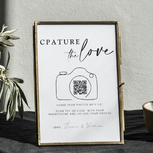 Póster Boda Captura El Amor Foto compartida Código QR