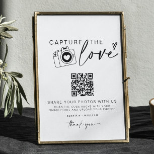 Póster Boda Captura El Amor Foto compartida Código QR