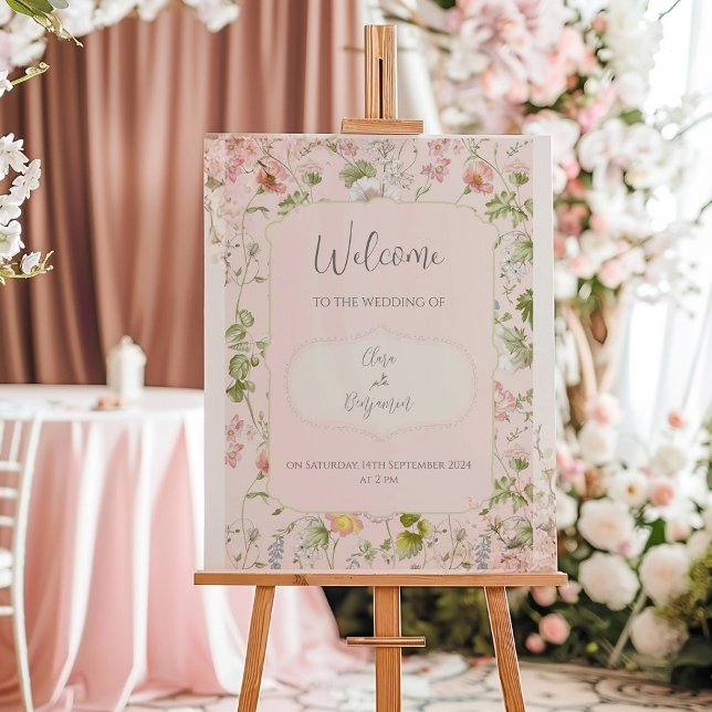 Póster Boda Chinoiserie floral rosa (Subido por el creador)