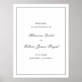 Póster Boda Clásica atemporal en negro y blanco